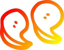 warm gradient line drawing cartoon quotation marks vector