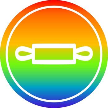 rolling pin circular in rainbow spectrum vector