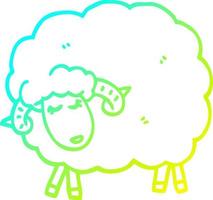 cold gradient line drawing cartoon black sheep vector