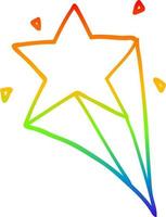 rainbow gradient line drawing cartoon star vector