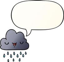 cartoon storm cloud and speech bubble in smooth gradient style vector