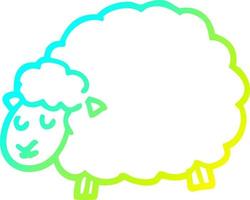 cold gradient line drawing cartoon sheep vector