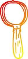 warm gradient line drawing cartoon magnifying glass vector