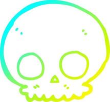 cold gradient line drawing cartoon skull vector