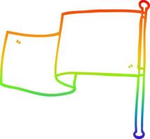 rainbow gradient line drawing cartoon red flag vector