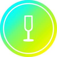 champagne flute circular in cold gradient spectrum vector