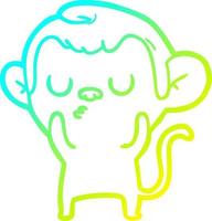 cold gradient line drawing cartoon monkey vector