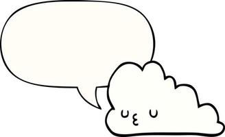 cute cartoon cloud and speech bubble vector