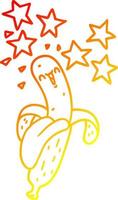 warm gradient line drawing cartoon magic banana vector