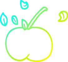 línea de gradiente frío dibujo dibujos animados manzana jugosa vector