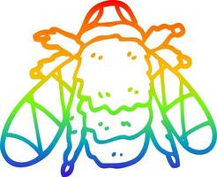 rainbow gradient line drawing cartoon bee vector