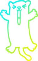 cold gradient line drawing cartoon happy cat vector