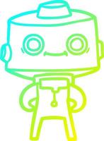 cold gradient line drawing cartoon robot vector