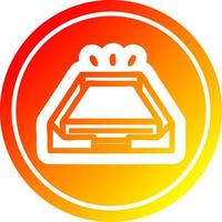 low office paper stack circular in hot gradient spectrum vector