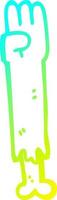 cold gradient line drawing cartoon zombie arm vector