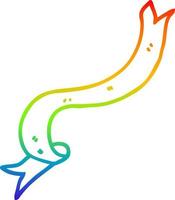 rainbow gradient line drawing cartoon floating ribbon vector