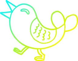 cold gradient line drawing cartoon red bird vector