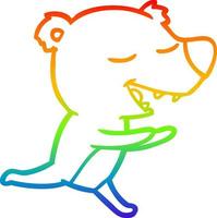 rainbow gradient line drawing cartoon bear vector