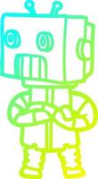 cold gradient line drawing cartoon robot vector