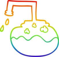 rainbow gradient line drawing cartoon science experiment vector
