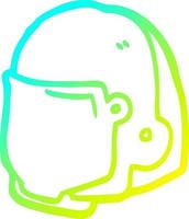 cold gradient line drawing cartoon space helmet vector