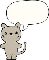 cartoon cat and speech bubble vector