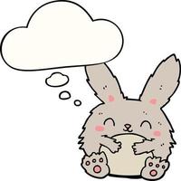 cute cartoon rabbit and thought bubble vector