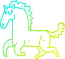 cold gradient line drawing cartoon running horse vector
