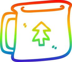 rainbow gradient line drawing cartoon tin can vector