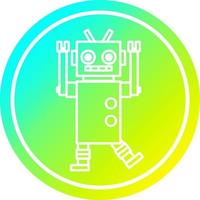 dancing robot circular in cold gradient spectrum vector