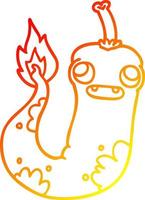 warm gradient line drawing cartoon hot chilly vector
