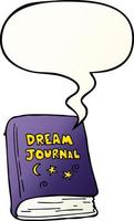 cartoon dream journal and speech bubble in smooth gradient style vector