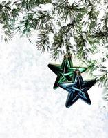 Christmas tree decorated with festive toys photo