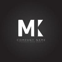 logotipo de empresa simple para la letra inicial mk - logotipo del alfabeto vector