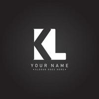 Initial Letter KL Logo - Simple Business Logo for Alphabet K and L vector