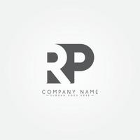 logotipo de letra inicial rp - logotipo de empresa simple vector