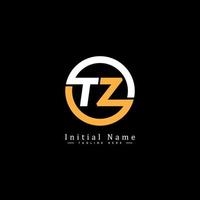 logotipo inicial de la letra tz - logotipo de empresa mínimo vector