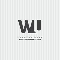 logotipo inicial de la letra wu - logotipo de empresa simple para el alfabeto w y u vector