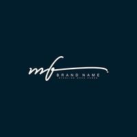 logotipo de letra inicial mf - logotipo de firma dibujado a mano vector