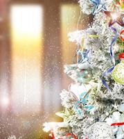 Christmas tree decorated with toys photo