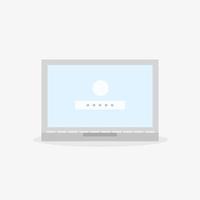 flat illustration gray laptop isolated on white background vector