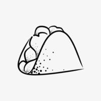 isolated taco icon illustration on white background vector