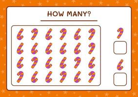 How many Candy, game for children. Vector illustration, printable worksheet