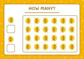 How many Owl, game for children. Vector illustration, printable worksheet