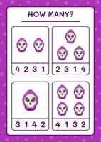 How many Ghost, game for children. Vector illustration, printable worksheet