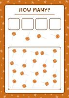 How many christmas candy, game for children. Vector illustration, printable worksheet