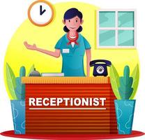 corporate female receptionist vector