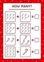 How many christmas lollipop, game for children. Vector illustration, printable worksheet