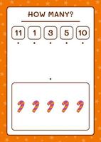 How many Candy, game for children. Vector illustration, printable worksheet