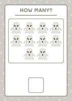 How many Ghost, game for children. Vector illustration, printable worksheet